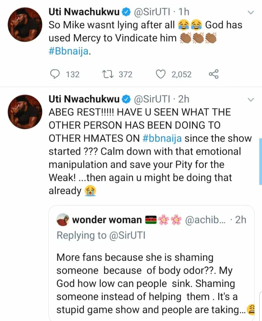 BBNAIJA: UTI NWACHUKWU WONDERS WHY TACHA HAS NOT BEEN DISQUALIFIED. 